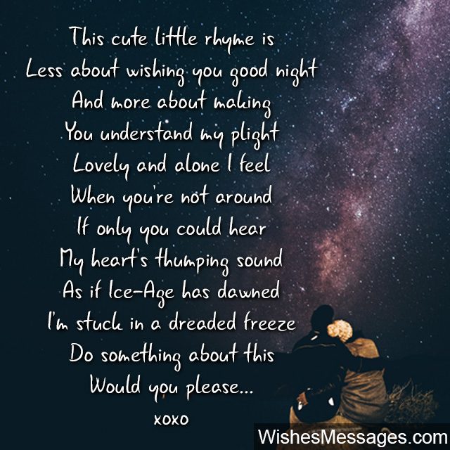Sweet good night poem for him wish you do something