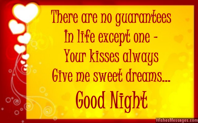 Sweet good night quote for husband from wife