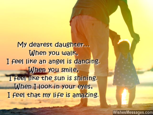 Sweet love message and quote for daughter from her daddy