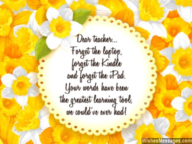 Sweet message for teachers you are the best greeting card