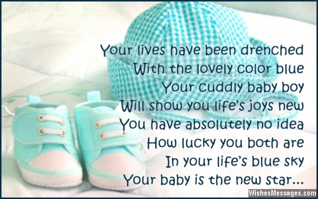 Sweet poem for new baby boy card