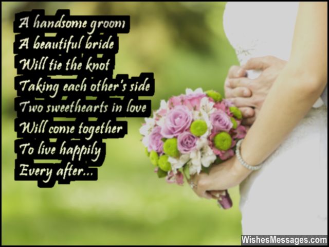 Sweet wedding wish to congratulate bride and groom