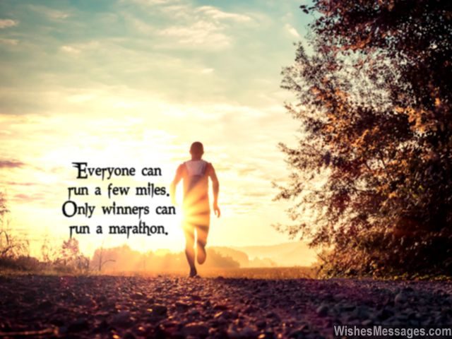 Winners run marathons inspirational quote for runners