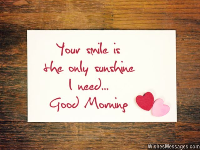 Your smile is my sunshine good morning quote for him and her